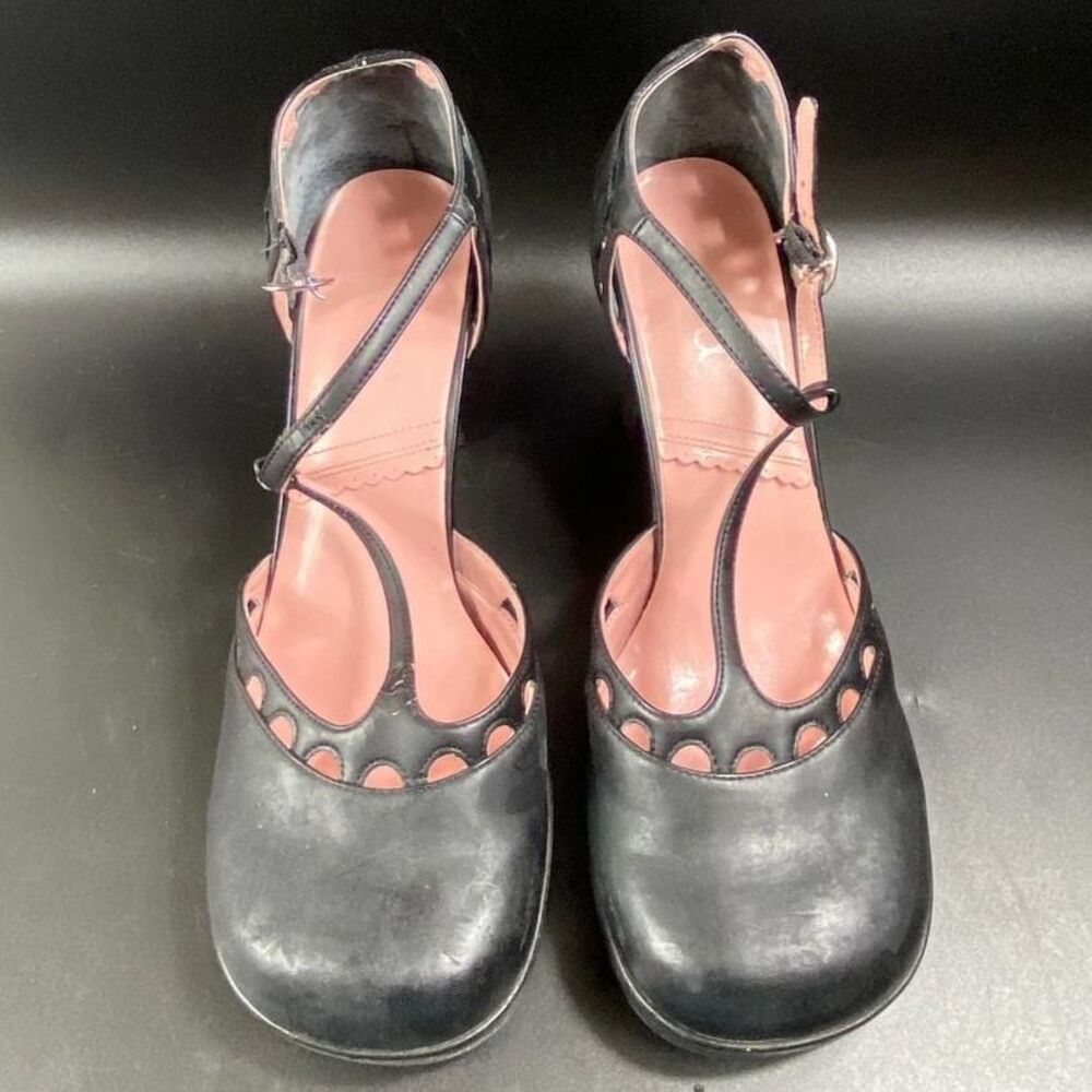 Women’s Mudd Glitch Strappy Knitted Round Toe Heels Sz 10 Black